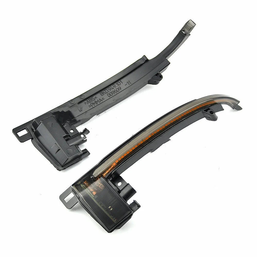 Dynamic LED mirror turn signal for Audi B8 and B8.5 models in blackened or crystal white