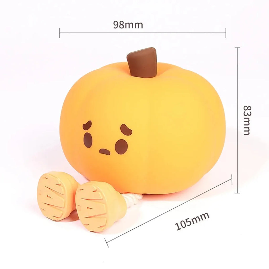 Silicone Pumpkin Lantern Night Light for Bedroom Sleep Lamp Bedside Pat Lamp Sleeping Companion Cartoon Ornaments Children's Night Light with 500mAh Battery Safe and Cute Design