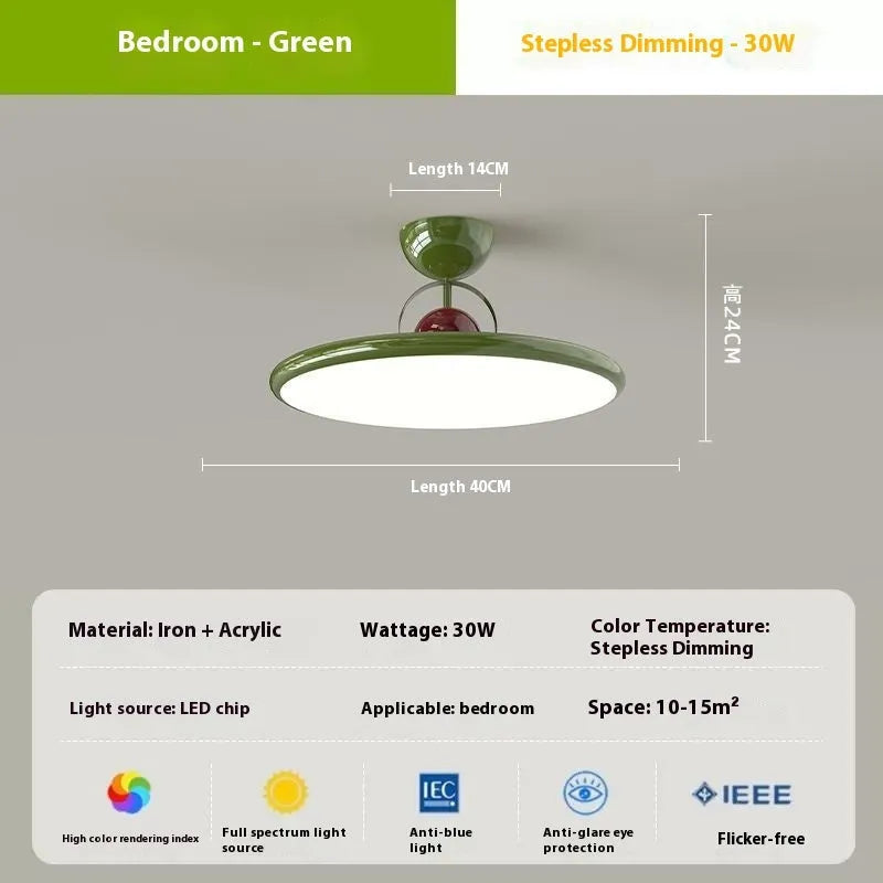 Modern Nordic ceiling light with full spectrum eye protection and smart dimming controls