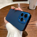 Navy blue electroplated matte TPU acrylic phone case for iPhone 11 12 13 14 series