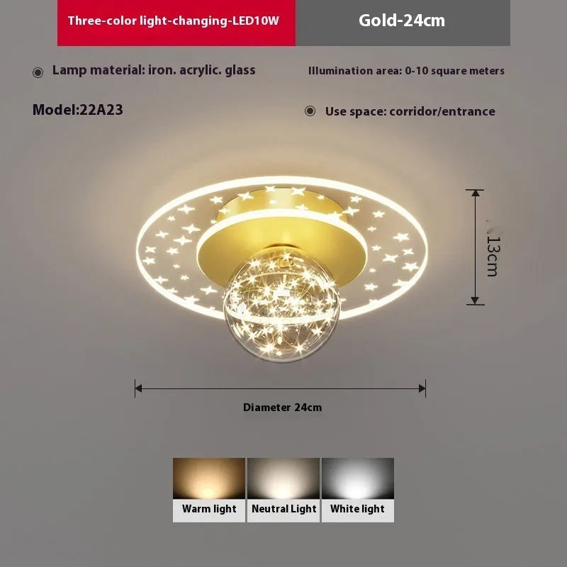 Modern simplicity style corridor ceiling lamp in gold, black or white finish with LED lighting
