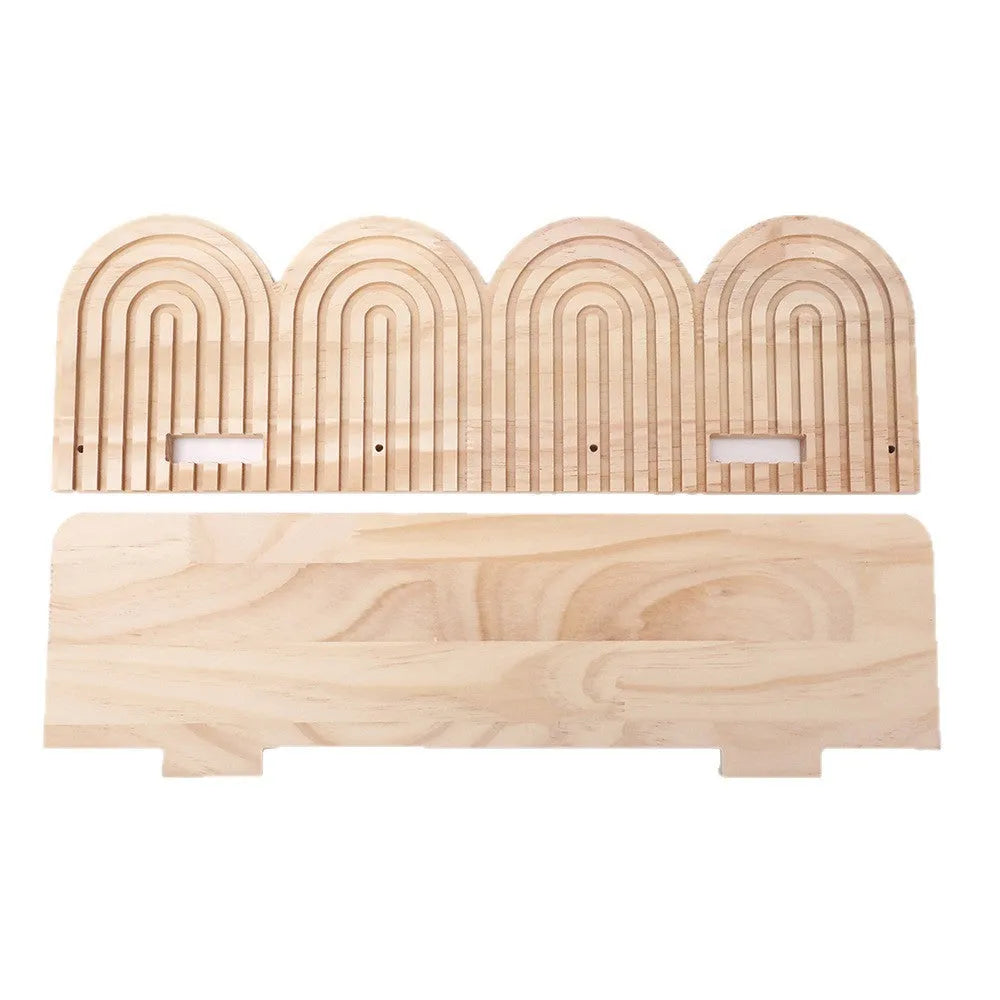 Multi-layer wooden wall flower pot storage rack with pendant mounting for indoor plant display