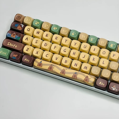 Capabala MOA Height profile 130-piece ABS mechanical keyboard keycap set laid out.