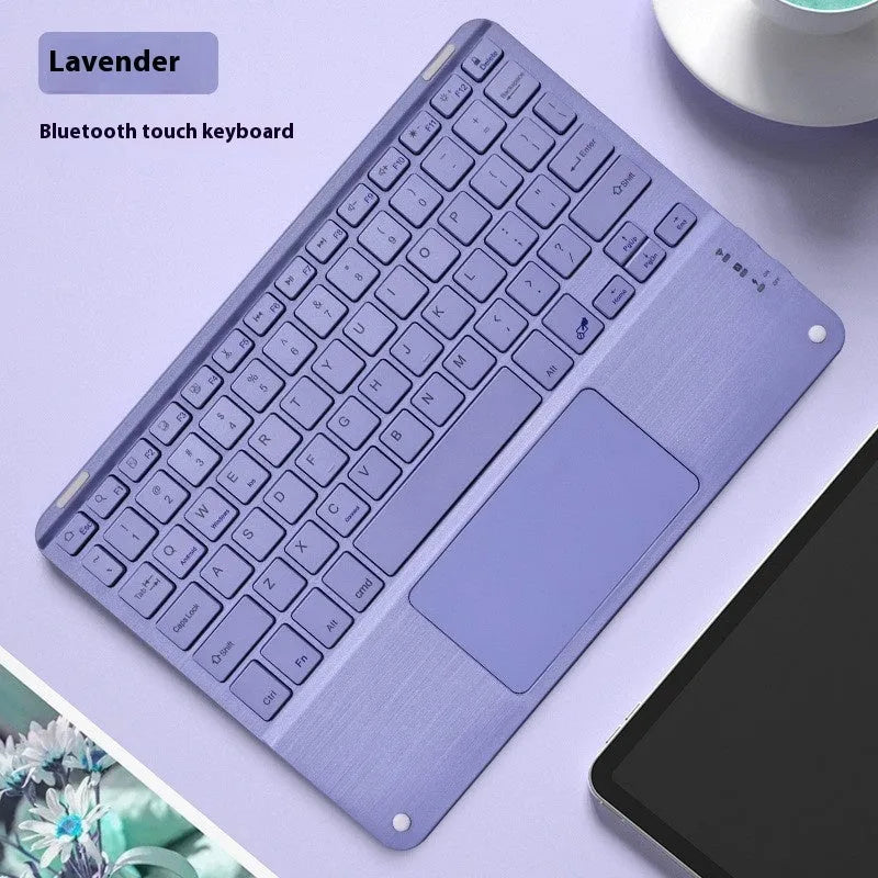 Square hat touch Bluetooth wireless charging keyboard in multiple colour options with plastic and alloy construction