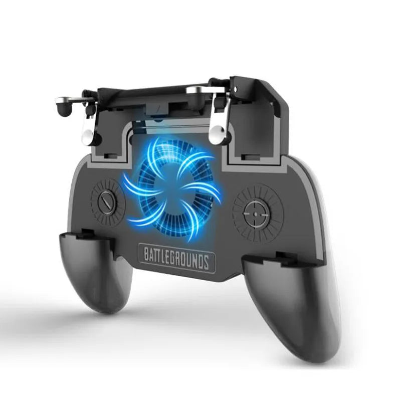 Black USB mobile game controller for Android smartphones with grip and cooling vents.