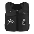 Classic black sports running vest with a front mesh phone pocket, shown on a model.