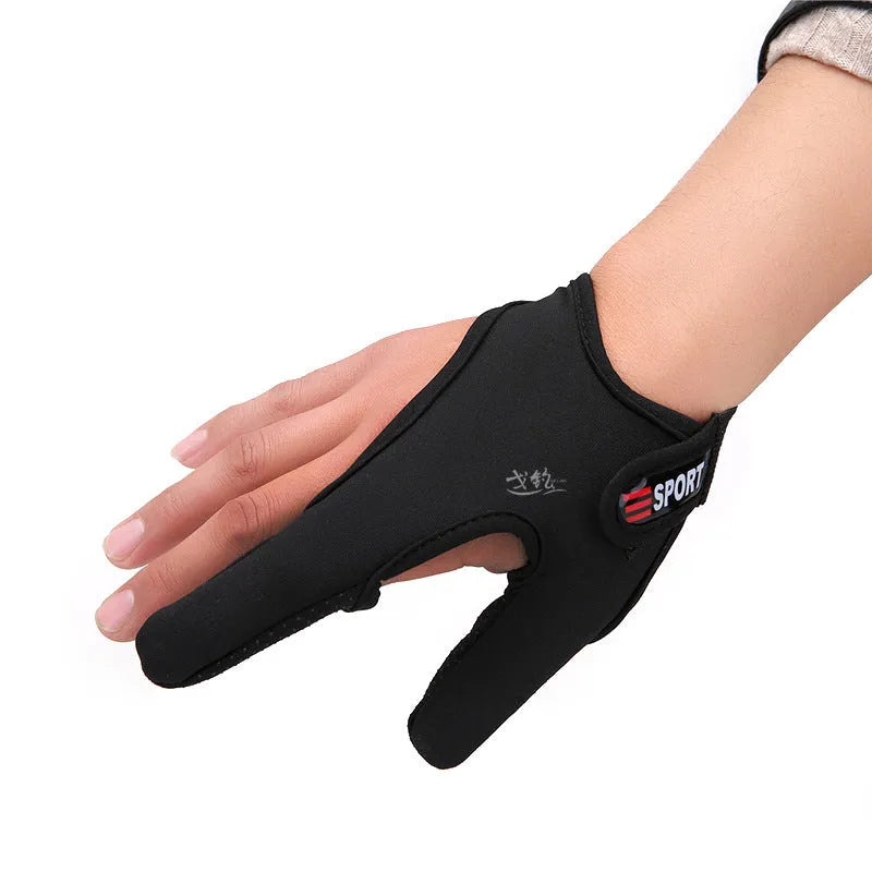A single two-finger fishing glove showing the microfiber palm and diving cloth back, in a choice of colours.