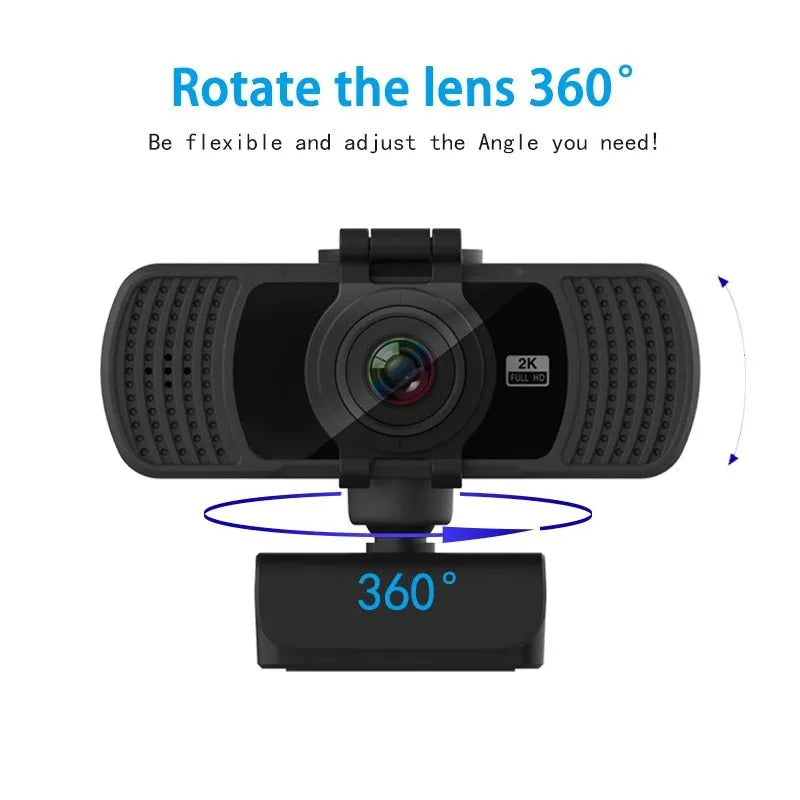 USB webcam with 4MP CMOS sensor, auto focus, built-in microphone, USB 2.0, black plastic, 90g