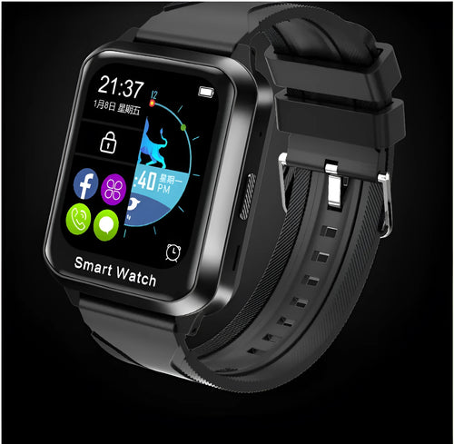 Black Bluetooth smart bracelet with a 1.78-inch split screen display on a silicone wrist strap.