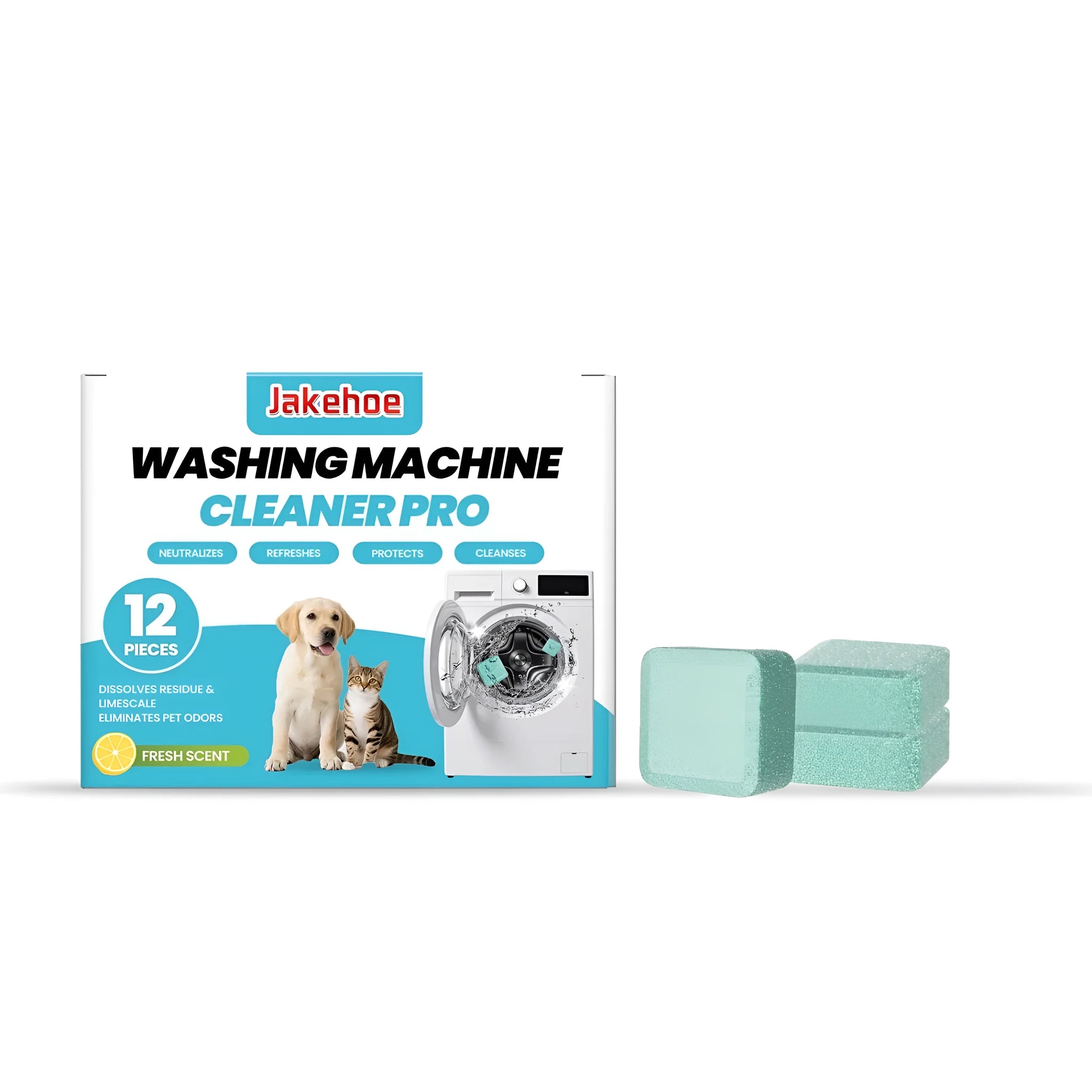 12 washing machine cleaner sheets pack with sodium bicarbonate and citric acid formulation