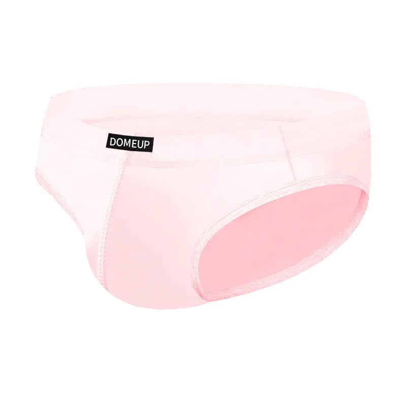Men's plus size seamless briefs in white, black, or pink colours with low waist design