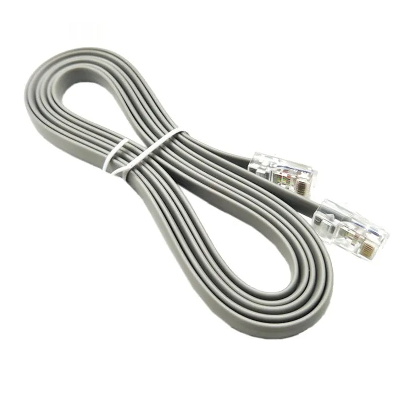 A silver grey CAT6 Ethernet network cable with RJ45 connectors, 2 metres long.