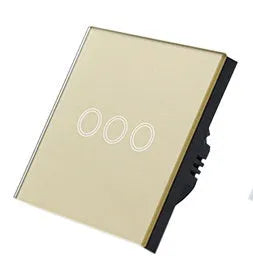 86mm tempered glass touch light switch in black, golden, or white colour options