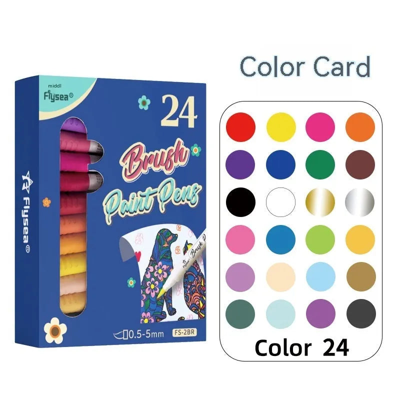 Set of soft head gouache pens for hand account painting and graffiti artwork