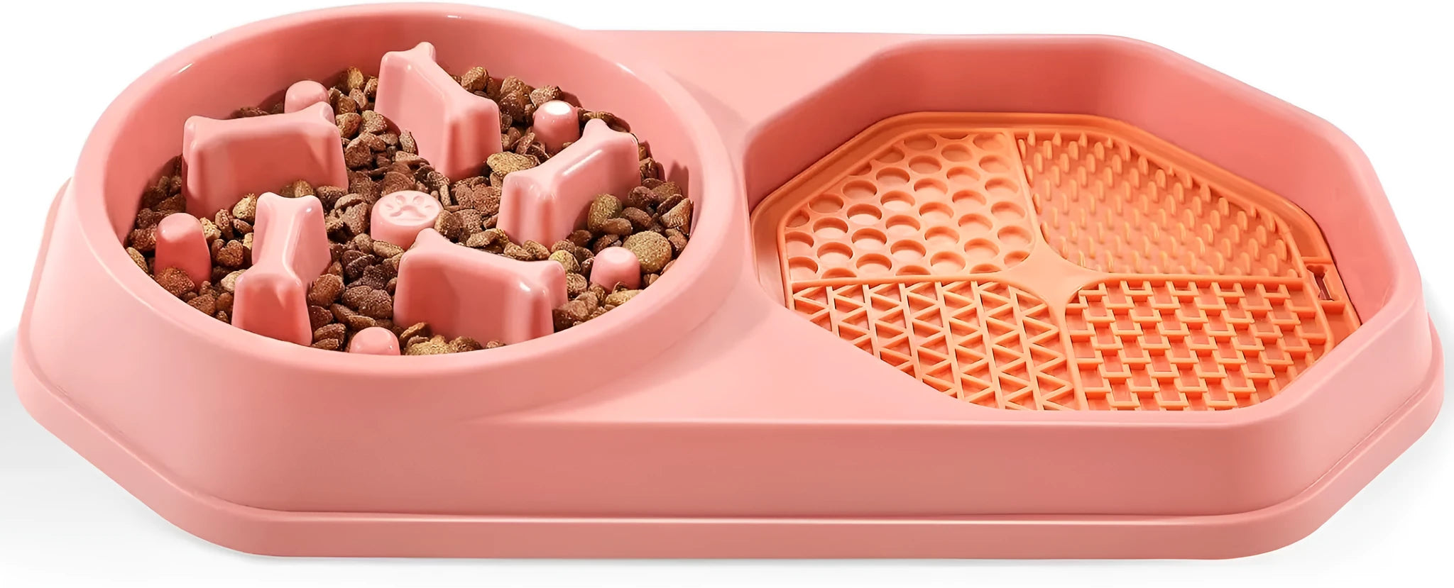 Blue slow feeder dog bowl with puzzle design and non-slip base for small medium dogs