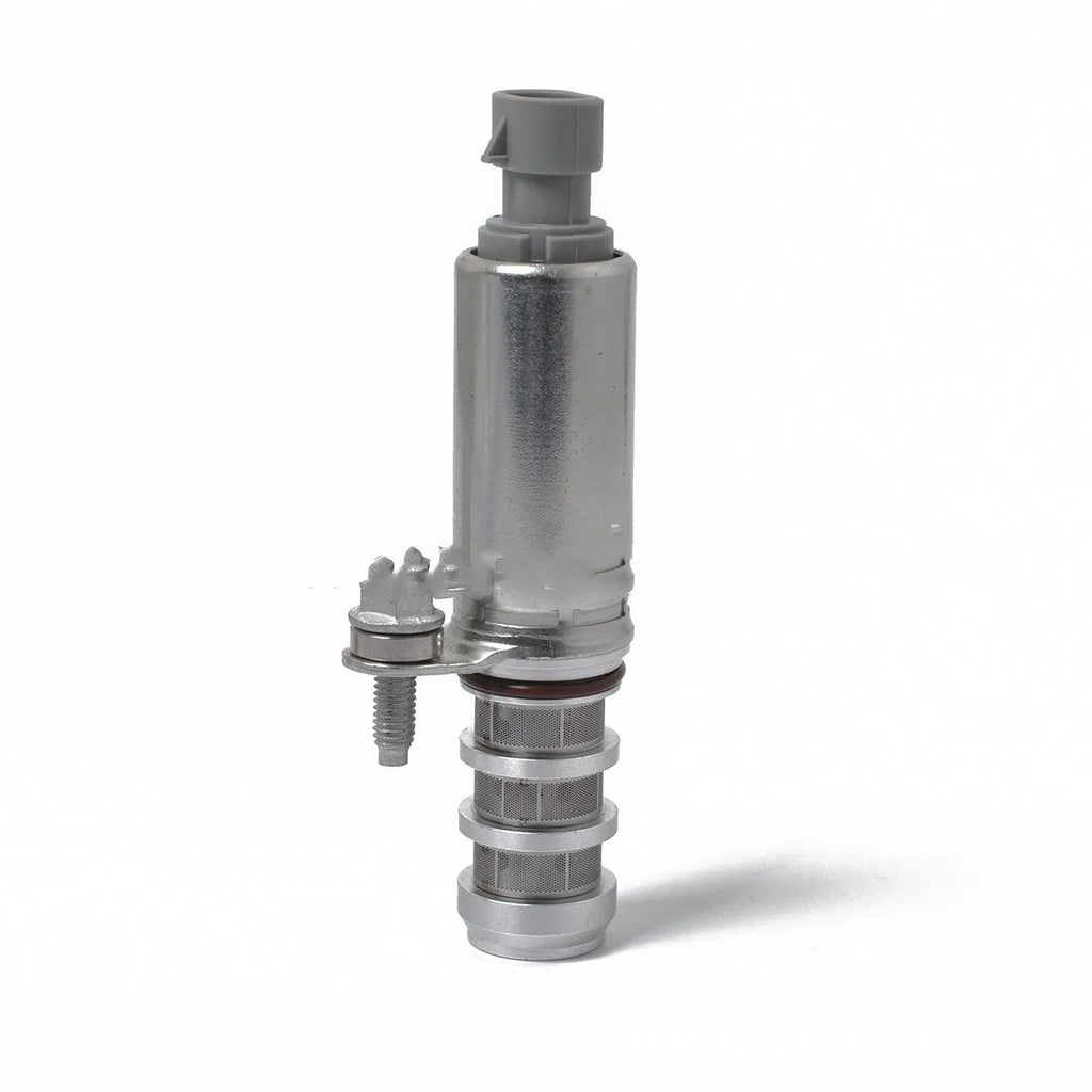 A pair of metallic VVT oil control solenoid valves for Buick and Chevrolet vehicles.