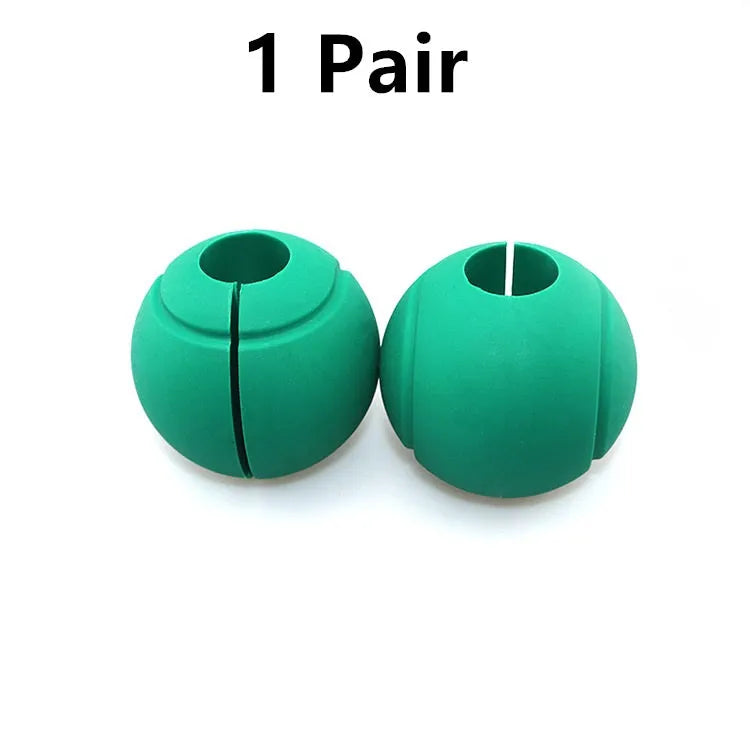 Set of fashion silicone dumbbell and barbell grips in round and grid patterns, black and blue, food-grade material