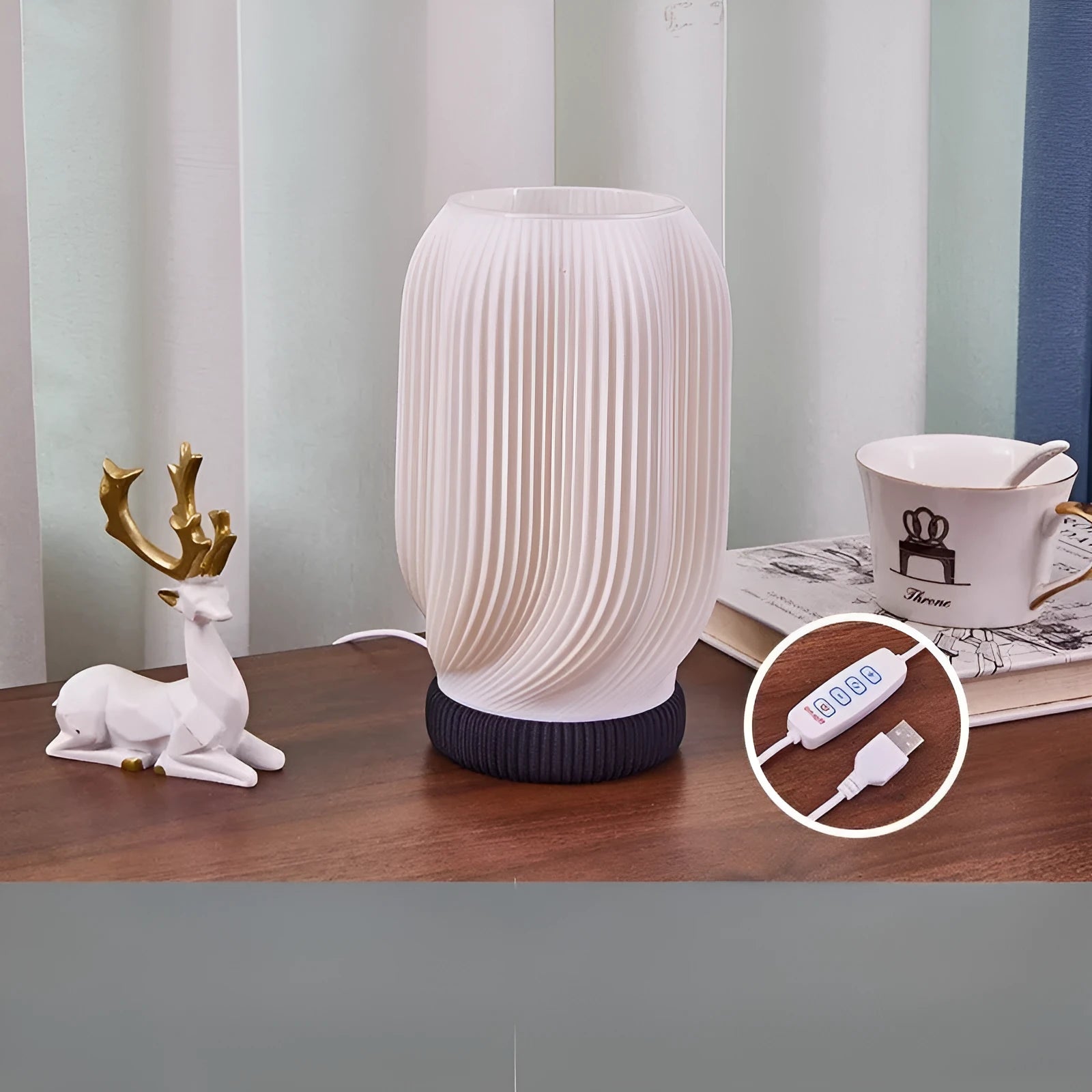 Modern Nordic small spiral A USB bedside table lamp decoration