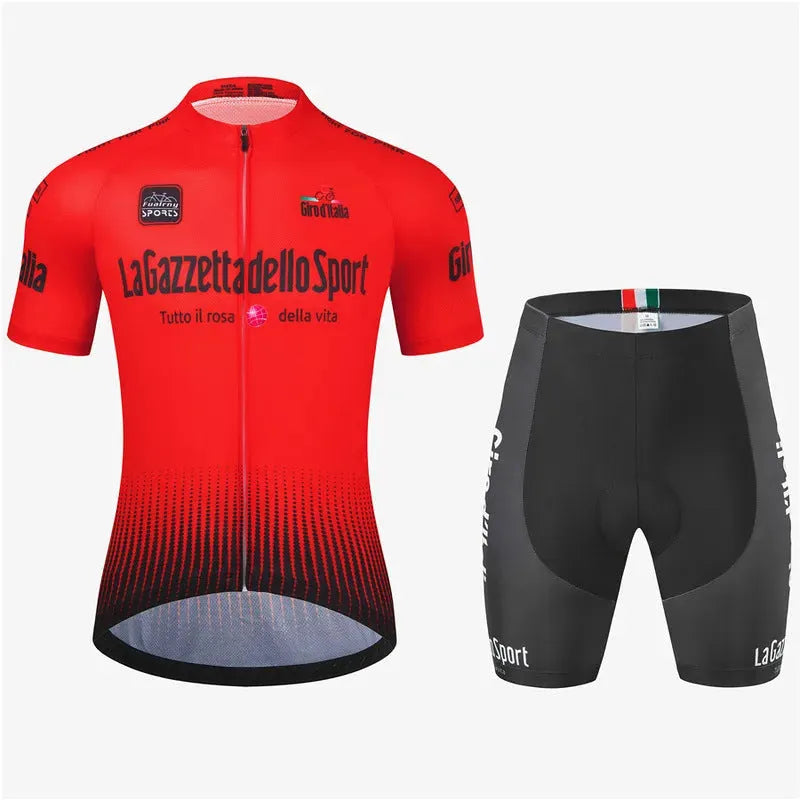 Cycling short sleeve suit in breathable polyester fabric for summer road biking
