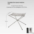 Silver stainless steel barbecue grill set with cooking net, shown in medium and large size options.