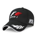 Black canvas baseball cap with embroidery and adjustable closure on a neutral background