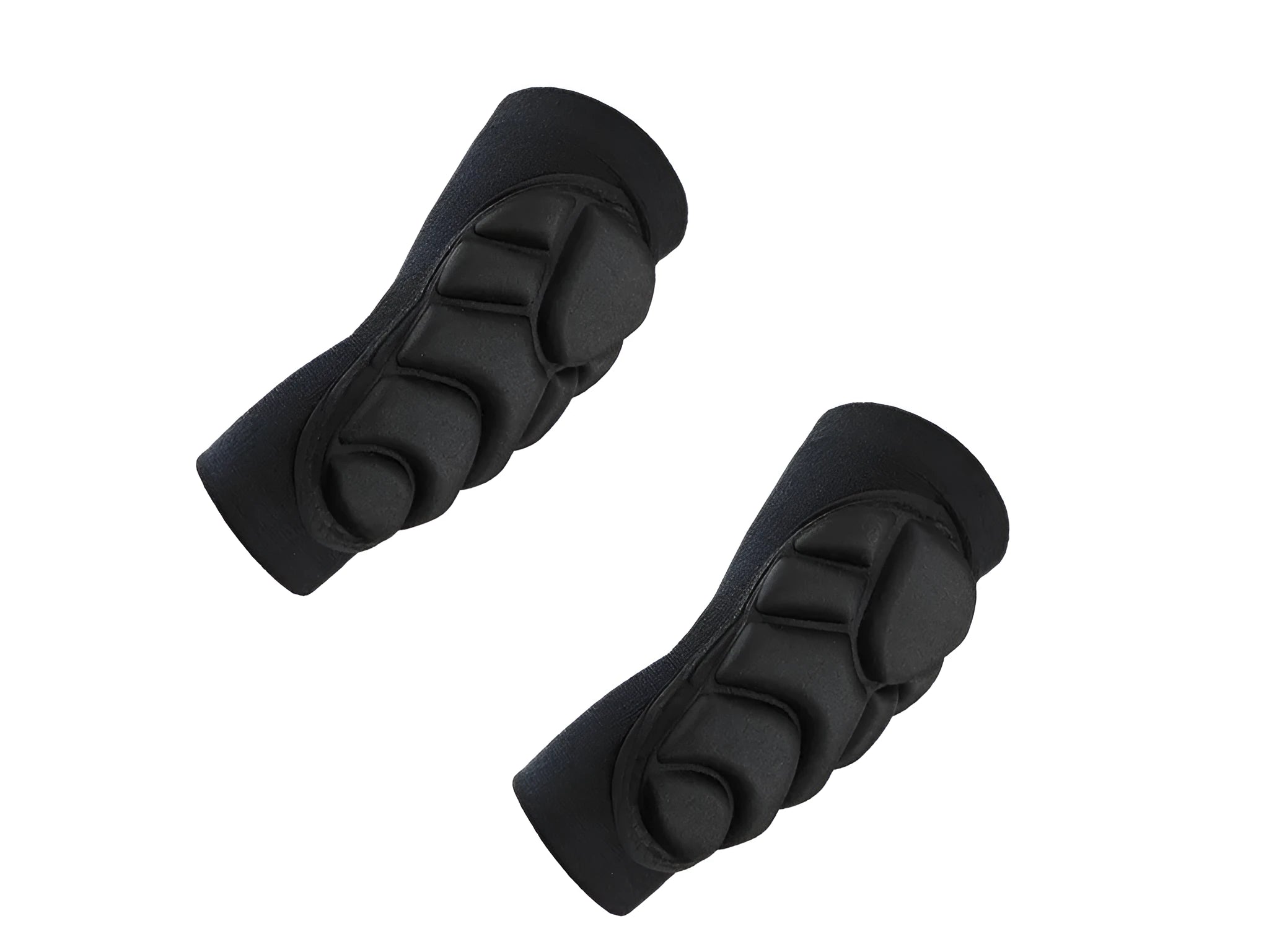 Black thickened sponge elbow pads with nylon and spandex build, featuring size options S, M, L, XL for sports and military training