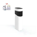Black desktop water dispenser with digital display showing temperature settings and compact design
