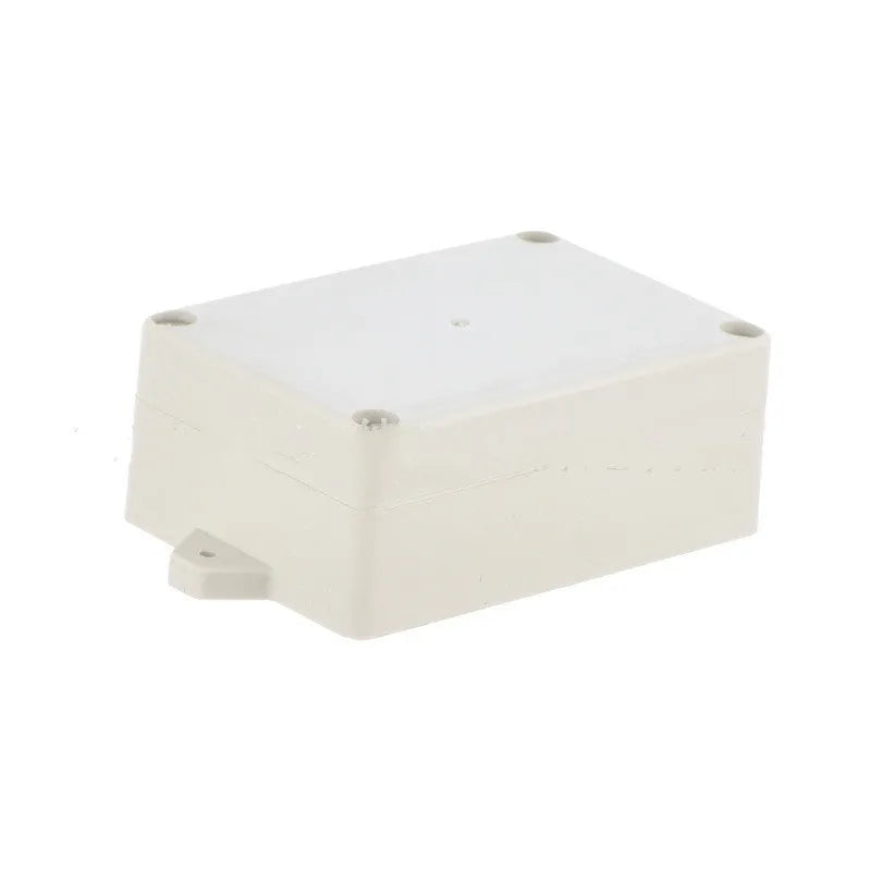 Green ABS plastic waterproof instrument box for security power supplies, showing front and side.