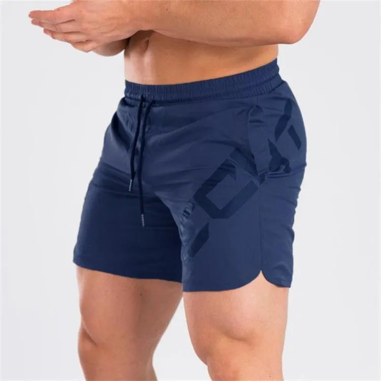 Men's elastic quick-drying nylon sports shorts in black colour for summer training activities