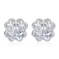 Zeng Yin 925 silver heart-shaped zircon earrings with a white gold colour finish.