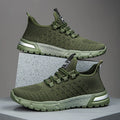 Men's solid colour casual shoes with a mesh upper, shown in multiple available colours.