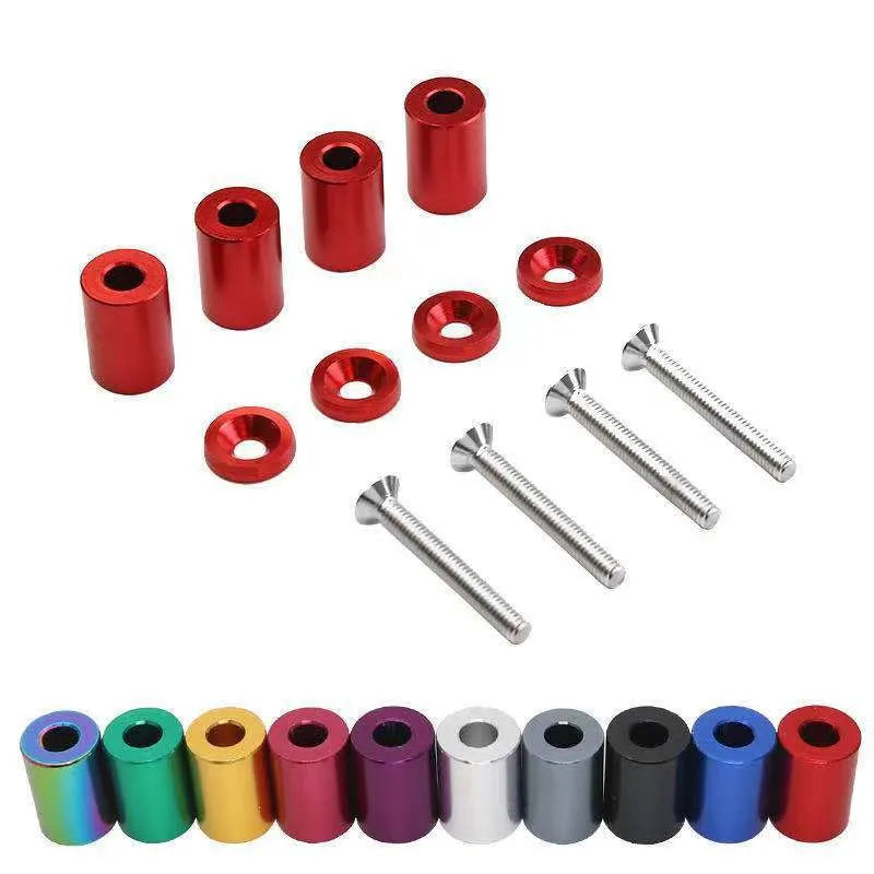 Aluminium machine cover pad height sheet pack with screws, nuts, and washers for car modifications