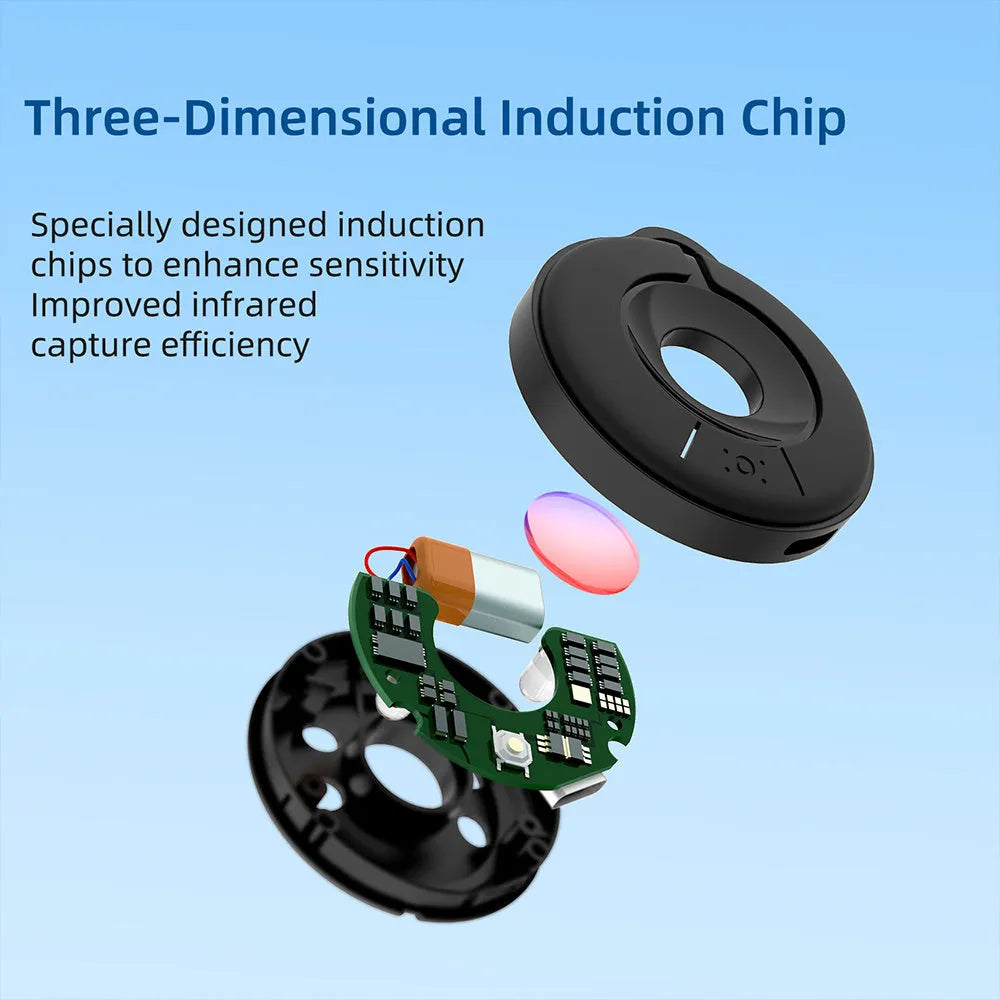 Compact minimalist infrared camera detector for finding hidden spy cameras up to 5 metres away.