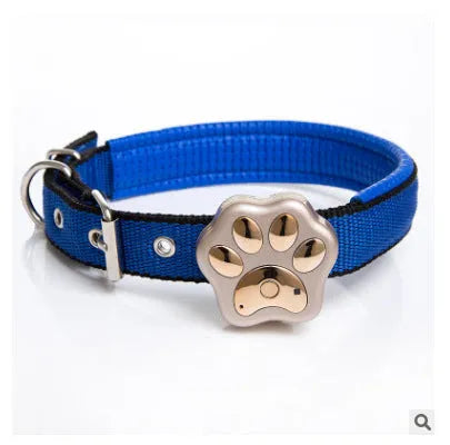 Blue V30 dog collar anti-loss locator, 47x40x15mm plastic, GPS tracker with fence alarm