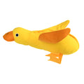 Yellow teddy duck dog toy with squeaker and treat compartment for training and dental care
