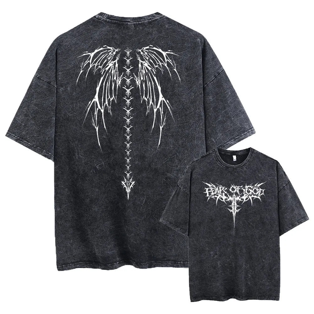 Men's oversized loose fit cotton t-shirt with drop-shoulder short sleeves in a solid colour.