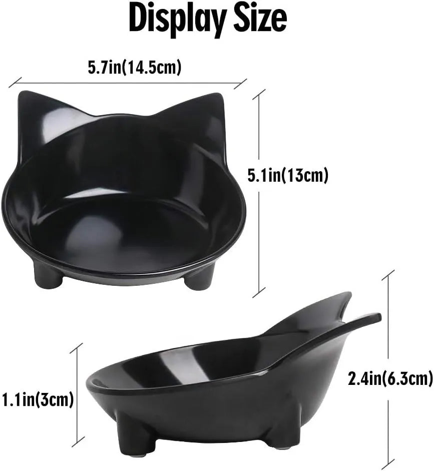 Shallow melamine cat bowl in white with a non-slip rubber base.