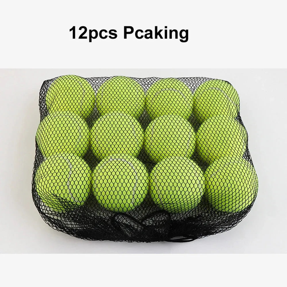 Bite-resistant rubber dog tennis ball in multiple colours including pink, blue and green
