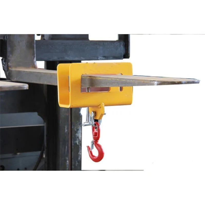 Rotatable drum crane hook with safety lock for forklift attachment, 25 tonne capacity