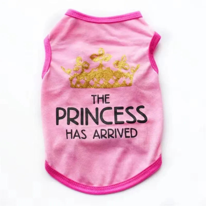 A cotton vest for puppies in a choice of colours including black, blue, gray, pink, and rose.