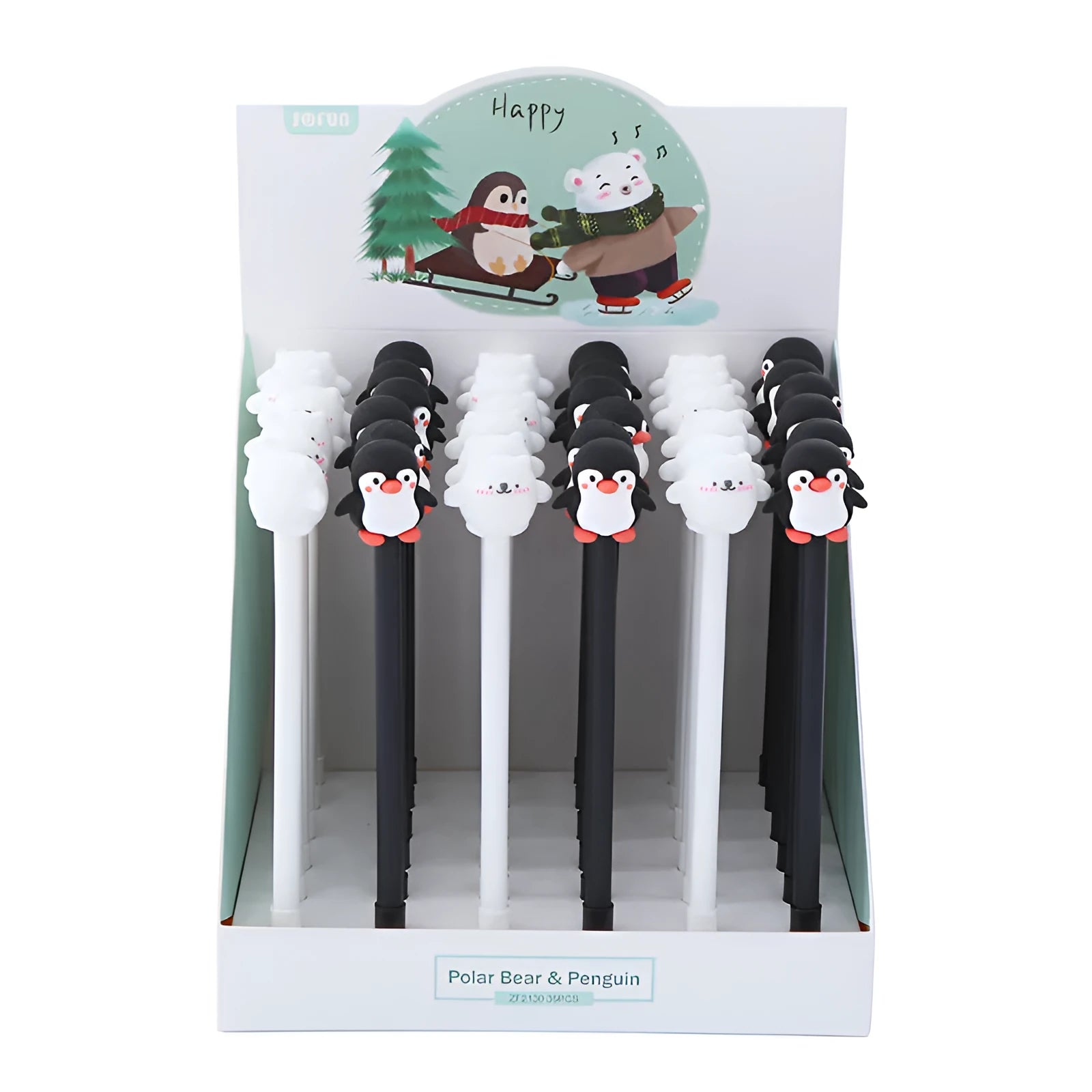 Korean cartoon penguin silicone gel pen with 0.5mm black refill in peacock blue colour