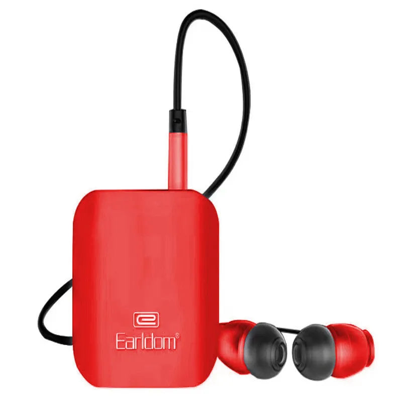 Bluetooth lavalier headphones wireless audio receiver in black, grey or red with 10m range