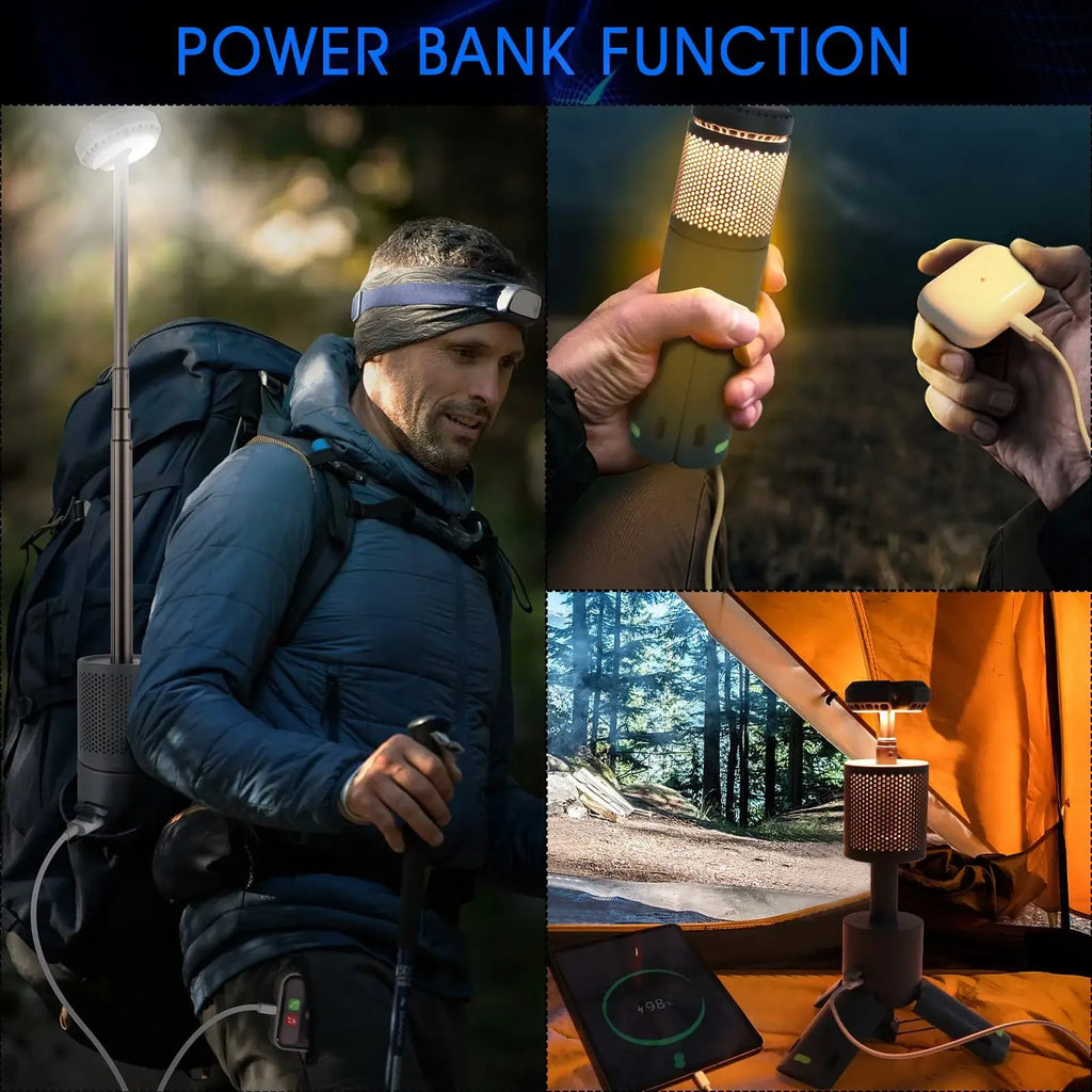 Portable LED camping light in creamy white colour with button switch