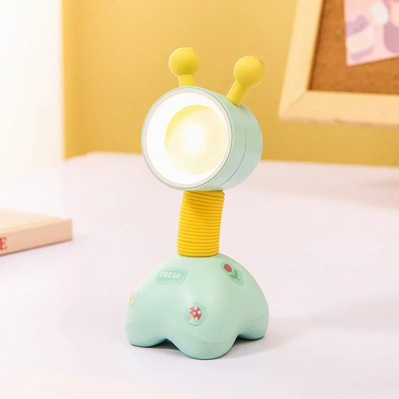 DIY cartoon character small night lamp with adjustable magnetic head in bear design on desk
