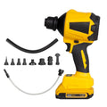 Yellow handheld lithium battery dust blower and pump gun for office and household cleaning