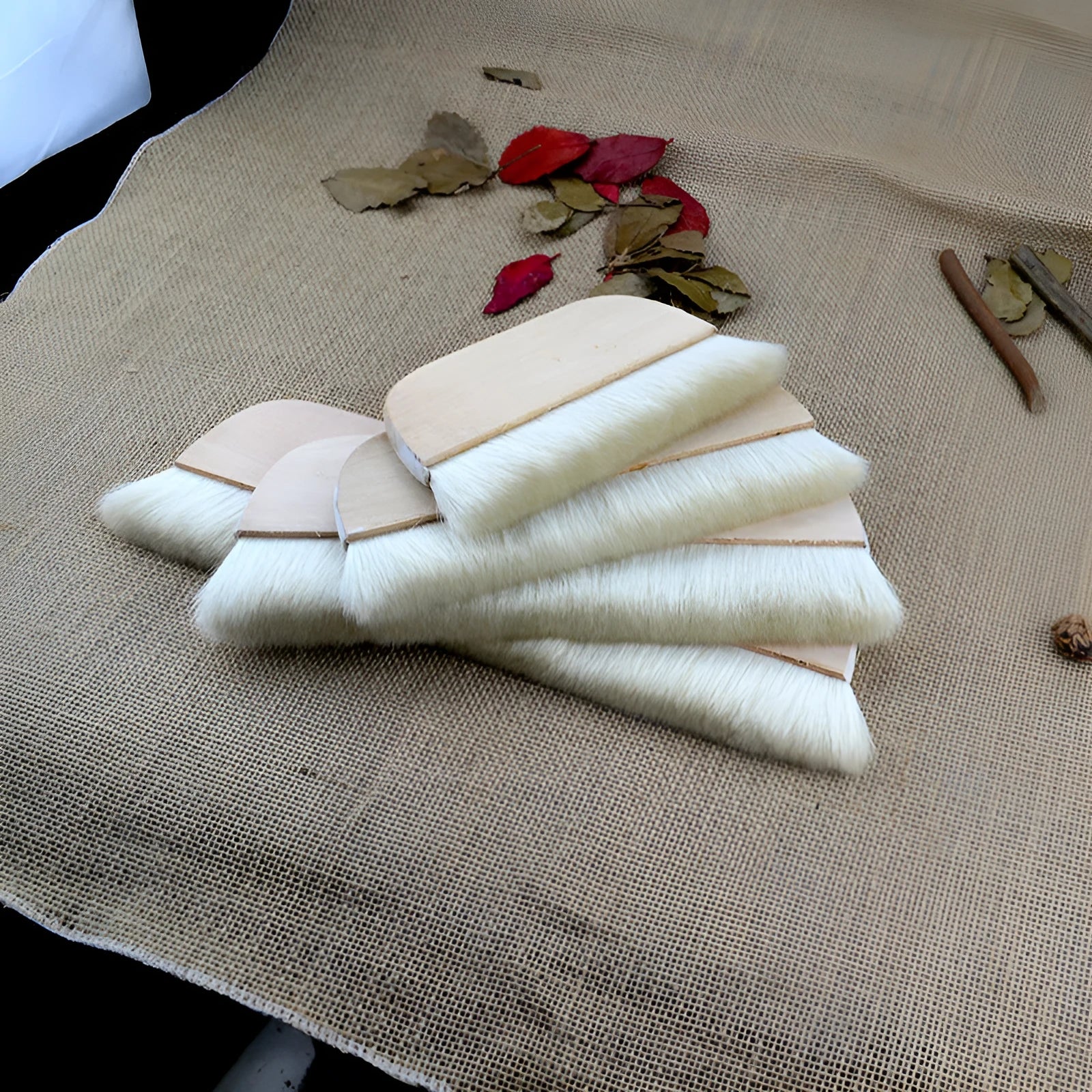 Wool brush for mounting paste application on artwork boards