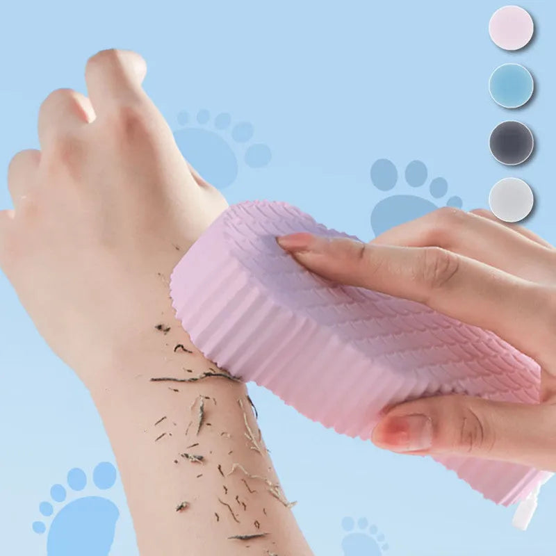 3D fish scale pattern bath sponge exfoliator in multiple colour options including white, grey, pink and light blue