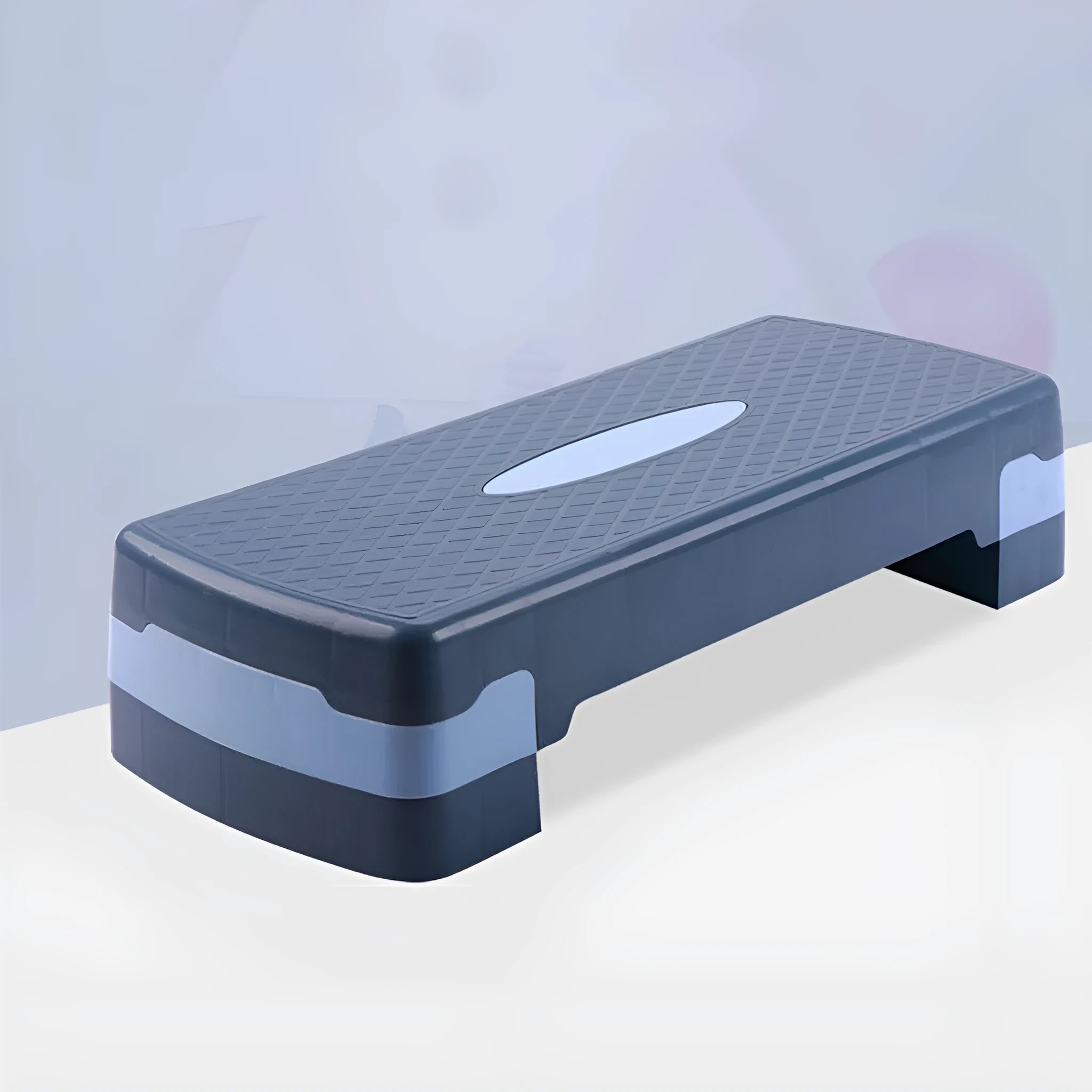 ABS aerobic fitness step platform in grey, green, or orange, dimensions 68cm by 28cm by 15cm