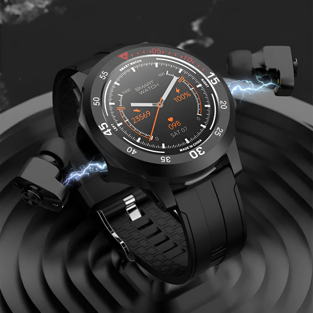Smart two-in-one Bluetooth calling watch with 1.3-inch HD display and TUP strap in N16 black