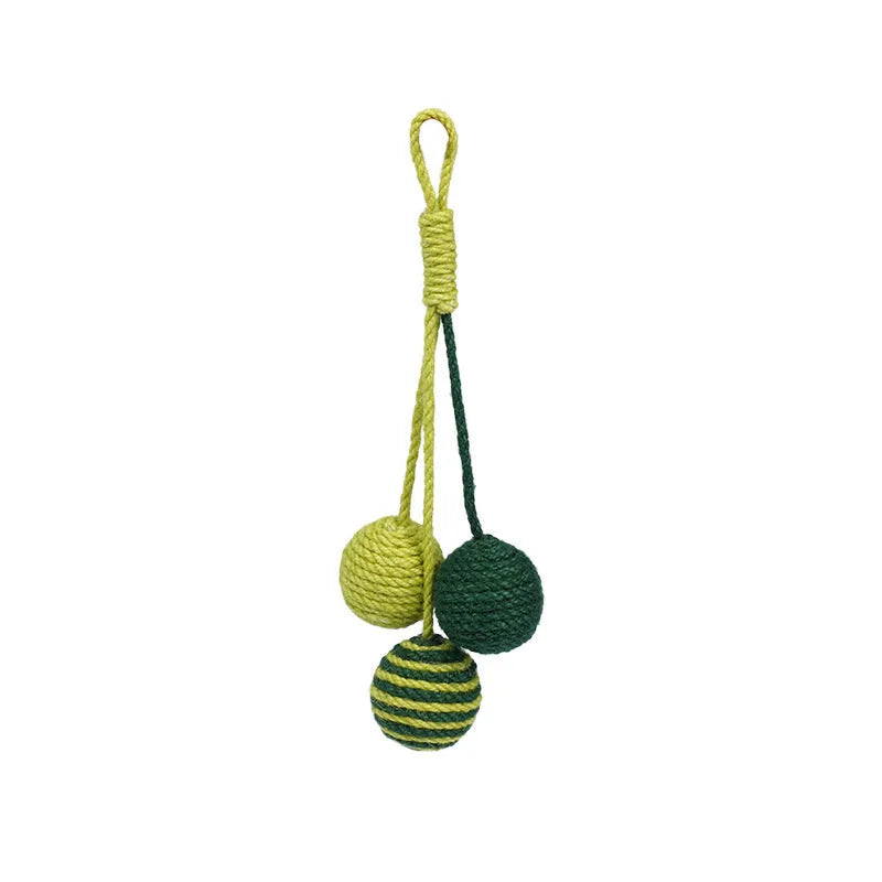 255mm cat teaser stick toy with attached catnip balls in blue, green, and multicolour options